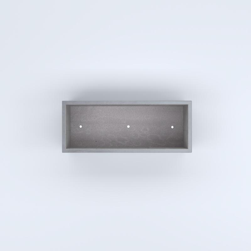 FIORIERE IN CEMENTO LISCE RETTANGOLARI PIEDINI ACQUASTOP CM100X40X30H GRIGIO