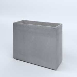 FIORIERE IN CEMENTO LISCE RETTANGOLARI PIEDINI ACQUASTOP CM100X40X80H GRIGIO