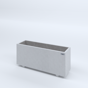 FIORIERE IN CEMENTO LISCE RETTANGOLARI PIEDINI SEPARATI IMPERMEABILIZZATE CM100X30X44H BIANCO