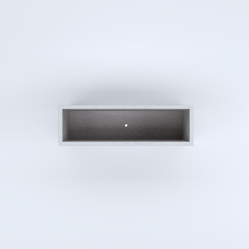FIORIERE IN CEMENTO LISCE RETTANGOLARI PIEDINI SEPARATI IMPERMEABILIZZATE CM100X30X44H BIANCO