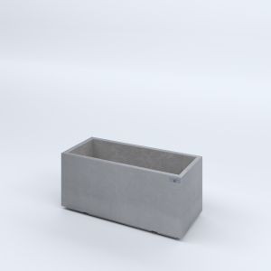 FIORIERE IN CEMENTO LISCE RETTANGOLARI PIEDINI ACQUASTOP CM80X35X35H GRIGIO