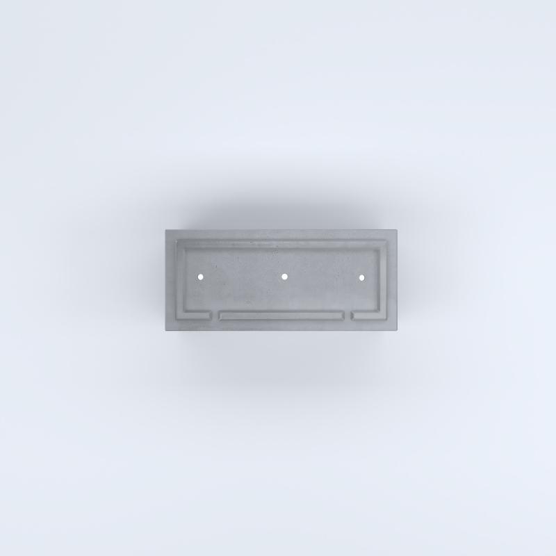 FIORIERE IN CEMENTO LISCE RETTANGOLARI PIEDINI ACQUASTOP CM80X35X35H GRIGIO