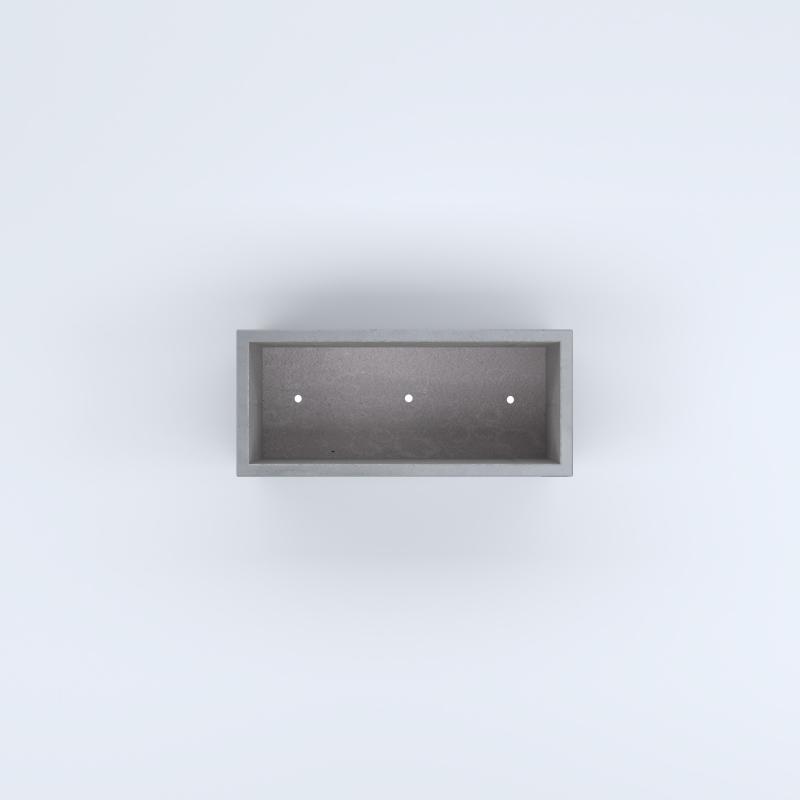 FIORIERE IN CEMENTO LISCE RETTANGOLARI PIEDINI ACQUASTOP CM80X35X35H GRIGIO