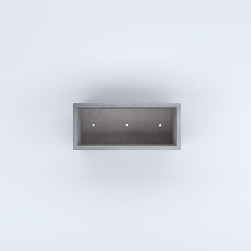 FIORIERE IN CEMENTO LISCE RETTANGOLARI PIEDINI ACQUASTOP CM80X35X40H GRIGIO