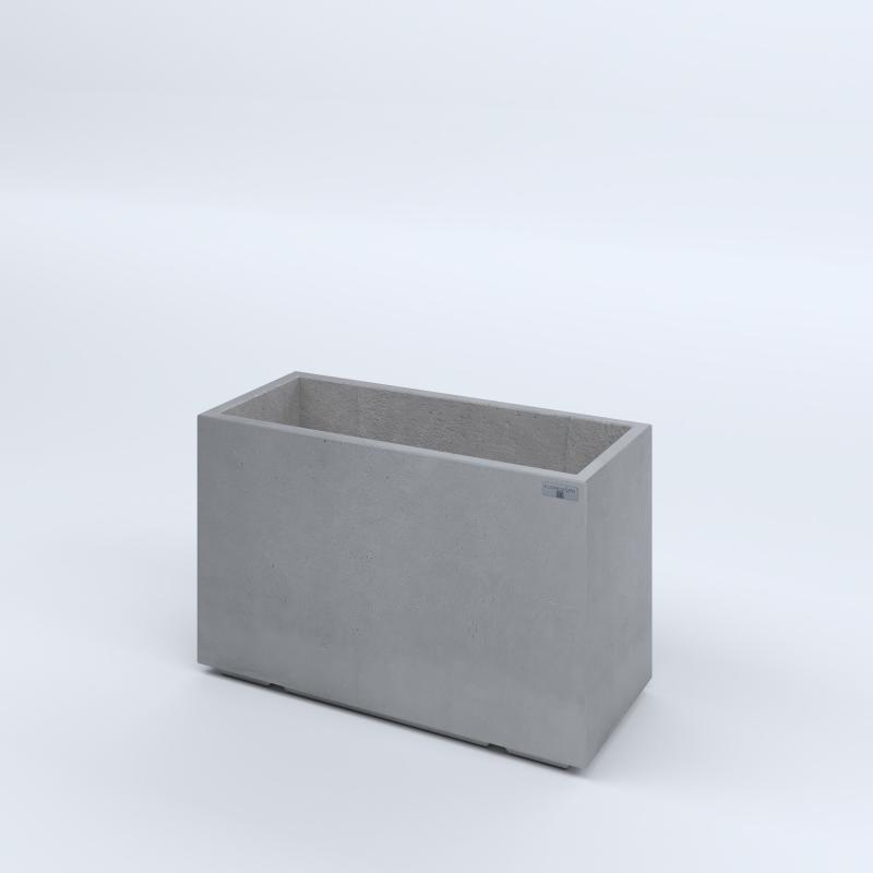 FIORIERE IN CEMENTO LISCE RETTANGOLARI PIEDINI ACQUASTOP CM80X35X50H GRIGIO