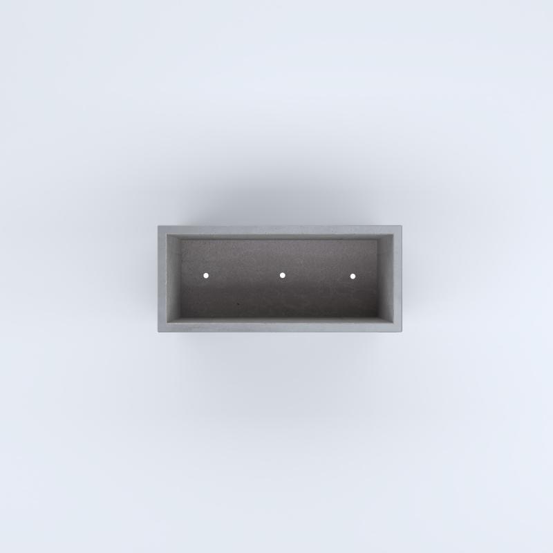 FIORIERE IN CEMENTO LISCE RETTANGOLARI PIEDINI ACQUASTOP CM80X35X50H GRIGIO