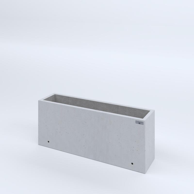 FIORIERE IN CEMENTO LISCE RETTANGOLARI SENZA PIEDINI CM100X25X40H BIANCO
