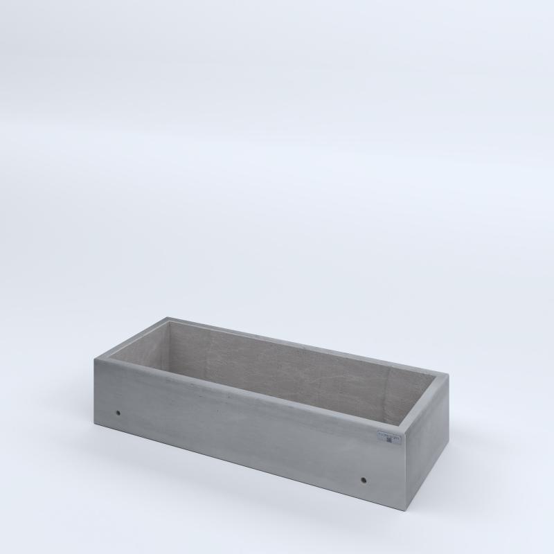 FIORIERE IN CEMENTO LISCE RETTANGOLARI SENZA PIEDINI CM100X40X20H GRIGIO