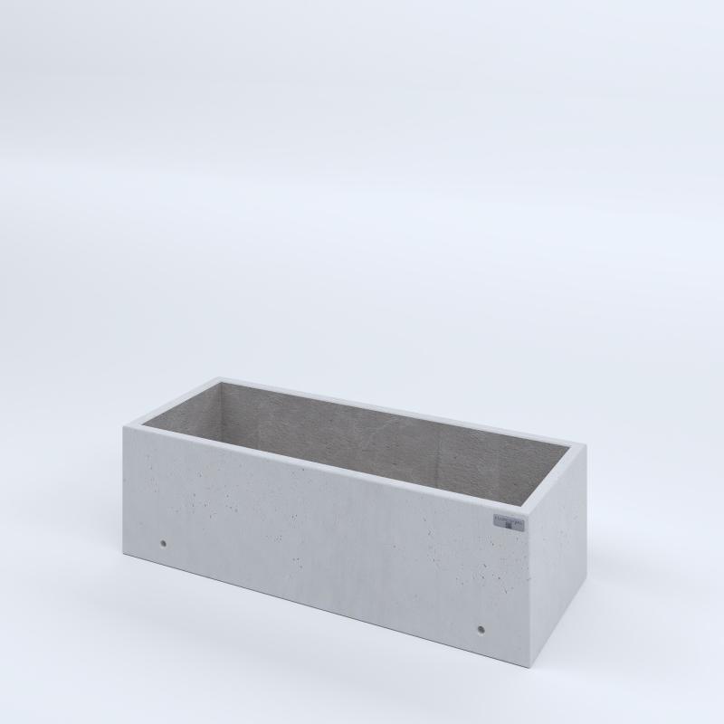 FIORIERE IN CEMENTO LISCE RETTANGOLARI SENZA PIEDINI CM100X40X30H BIANCO