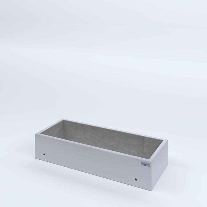 FIORIERE IN CEMENTO LISCE RETTANGOLARI SENZA PIEDINI CM100X40X20H BIANCO