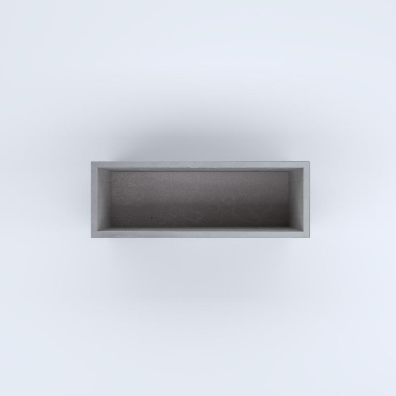 FIORIERE IN CEMENTO LISCE RETTANGOLARI SENZA PIEDINI CM100X35X50H GRIGIO