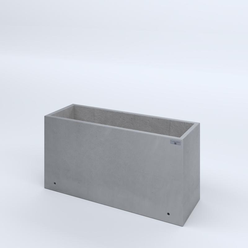 FIORIERE IN CEMENTO LISCE RETTANGOLARI SENZA PIEDINI CM100X35X50H GRIGIO