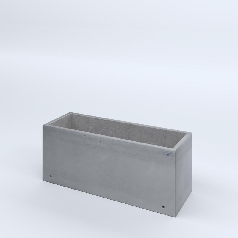 FIORIERE IN CEMENTO LISCE RETTANGOLARI SENZA PIEDINI CM100X35X40H GRIGIO