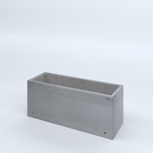 FIORIERE IN CEMENTO LISCE RETTANGOLARI SENZA PIEDINI CM100X35X40H GRIGIO