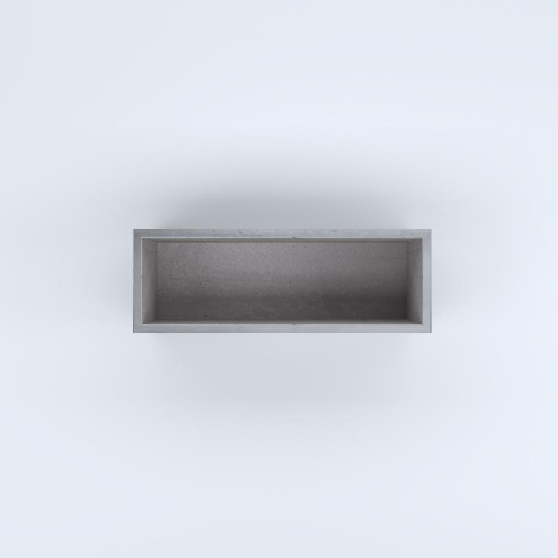 FIORIERE IN CEMENTO LISCE RETTANGOLARI SENZA PIEDINI CM100X35X40H GRIGIO