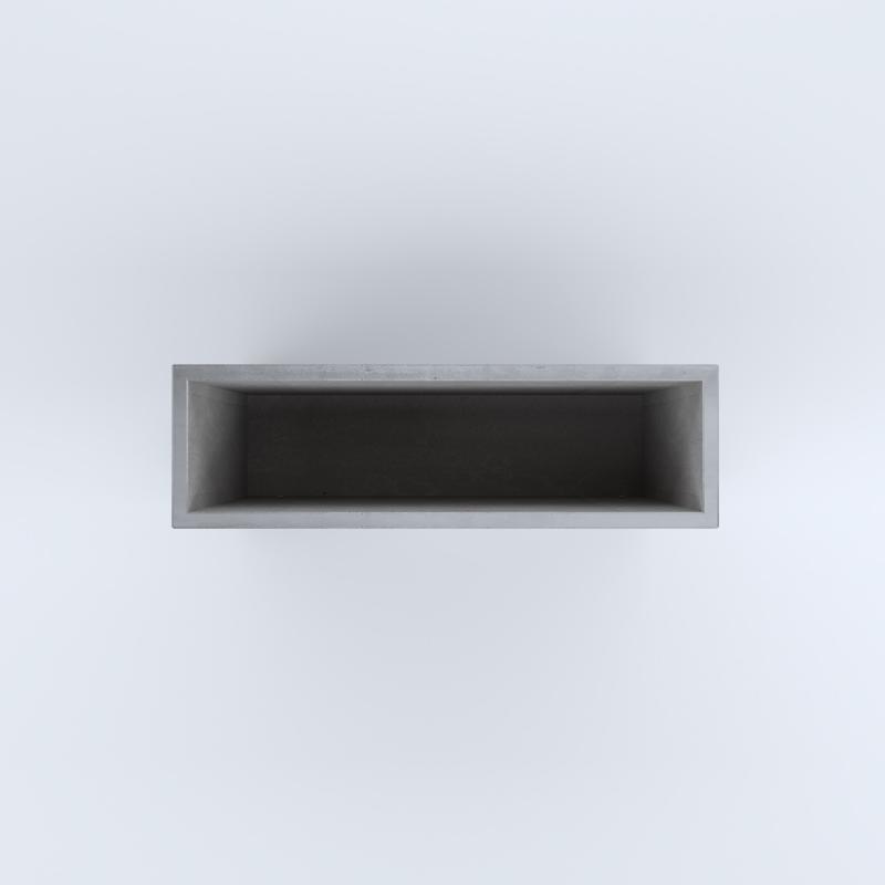 FIORIERE IN CEMENTO LISCE RETTANGOLARI SENZA PIEDINI CM100X30X80H GRIGIO