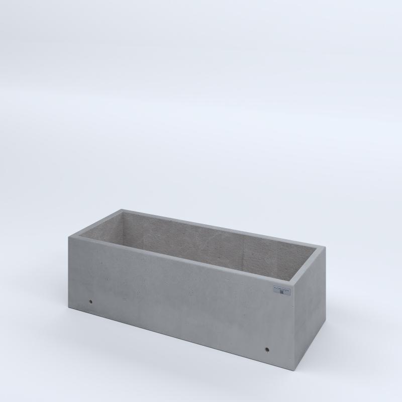 FIORIERE IN CEMENTO LISCE RETTANGOLARI SENZA PIEDINI CM100X40X30H GRIGIO