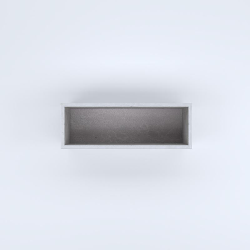 FIORIERE IN CEMENTO LISCE RETTANGOLARI SENZA PIEDINI CM100X35X35H BIANCO