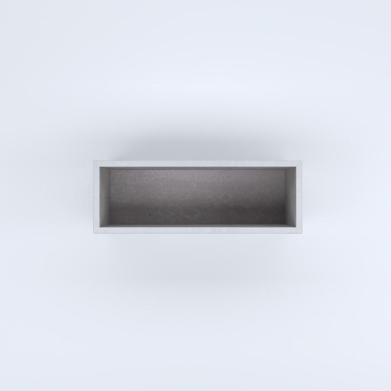 FIORIERE IN CEMENTO LISCE RETTANGOLARI SENZA PIEDINI CM100X35X40H BIANCO