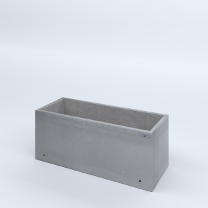 FIORIERE IN CEMENTO LISCE RETTANGOLARI SENZA PIEDINI CM100X40X40H GRIGIO