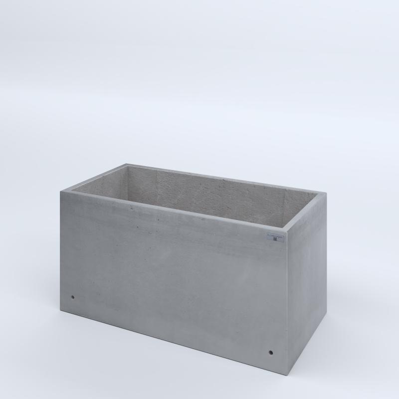 FIORIERE IN CEMENTO LISCE RETTANGOLARI SENZA PIEDINI CM100X50X50H GRIGIO