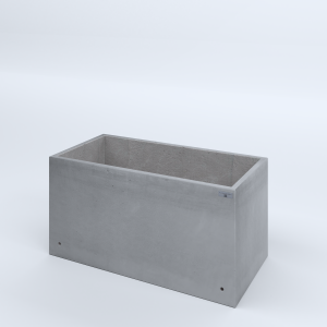 FIORIERE IN CEMENTO LISCE RETTANGOLARI SENZA PIEDINI CM100X50X50H GRIGIO
