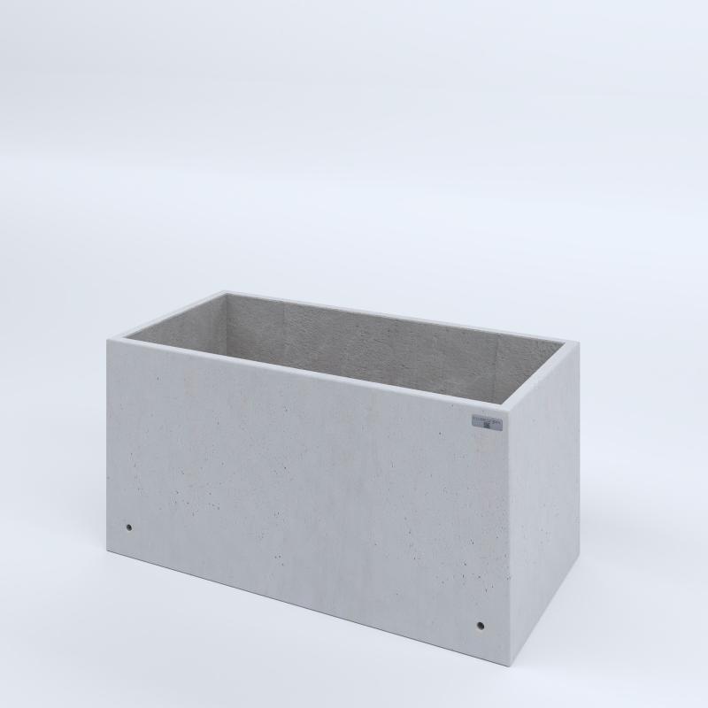 FIORIERE IN CEMENTO LISCE RETTANGOLARI SENZA PIEDINI CM100X50X50H BIANCO