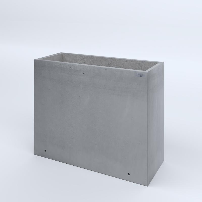FIORIERE IN CEMENTO LISCE RETTANGOLARI SENZA PIEDINI CM100X40X80H GRIGIO