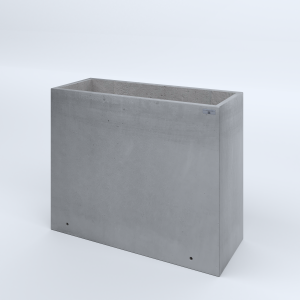 FIORIERE IN CEMENTO LISCE RETTANGOLARI SENZA PIEDINI CM100X40X80H GRIGIO