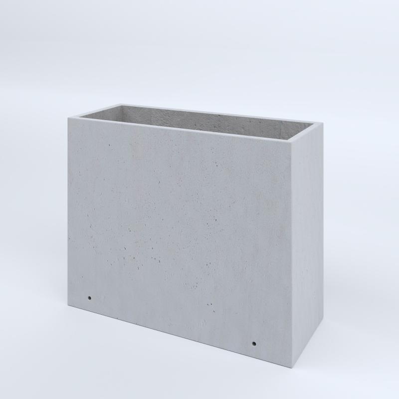 FIORIERE IN CEMENTO LISCE RETTANGOLARI SENZA PIEDINI CM100X40X80H BIANCO
