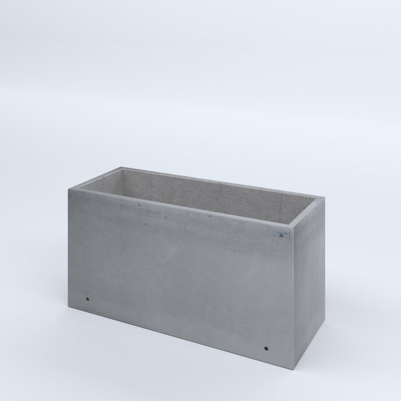FIORIERE IN CEMENTO LISCE RETTANGOLARI SENZA PIEDINI CM100X40X50H GRIGIO