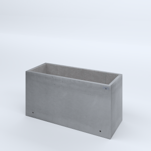 FIORIERE IN CEMENTO LISCE RETTANGOLARI SENZA PIEDINI CM100X40X50H GRIGIO