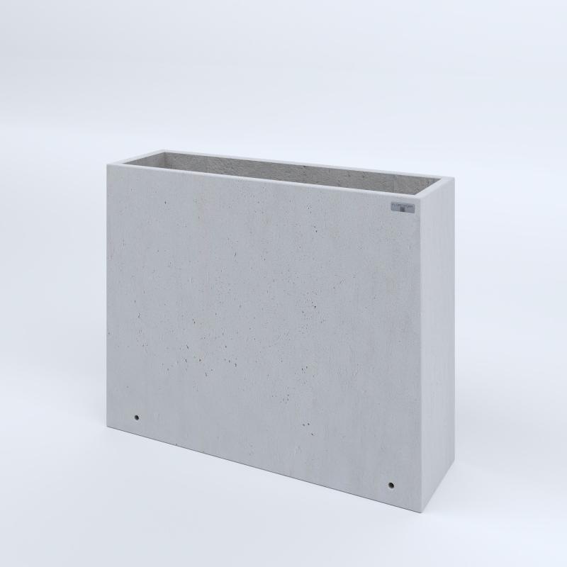 FIORIERE IN CEMENTO LISCE RETTANGOLARI SENZA PIEDINI CM100X30X80H BIANCO