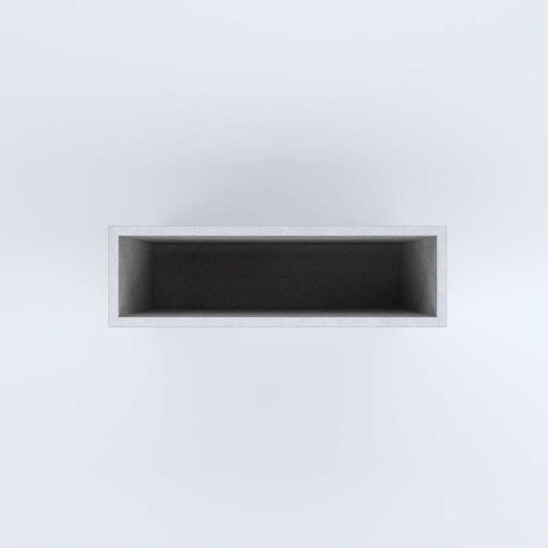 FIORIERE IN CEMENTO LISCE RETTANGOLARI SENZA PIEDINI CM100X30X80H BIANCO