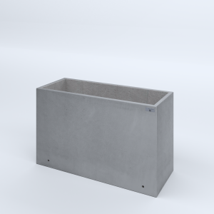 FIORIERE IN CEMENTO LISCE RETTANGOLARI SENZA PIEDINI CM100X40X60H GRIGIO
