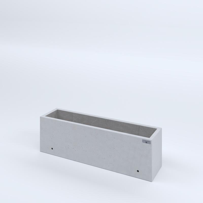 FIORIERE IN CEMENTO LISCE RETTANGOLARI SENZA PIEDINI CM100X25X30H BIANCO