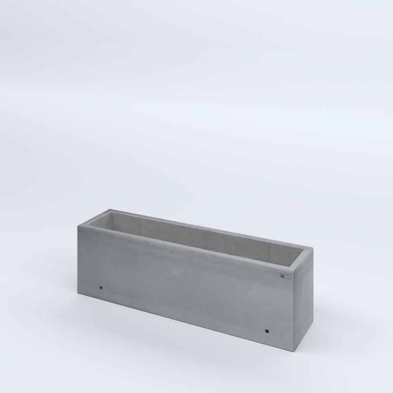 FIORIERE IN CEMENTO LISCE RETTANGOLARI SENZA PIEDINI CM100X25X30H GRIGIO