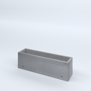 FIORIERE IN CEMENTO LISCE RETTANGOLARI SENZA PIEDINI CM100X25X30H GRIGIO