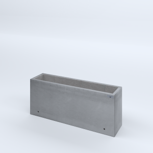FIORIERE IN CEMENTO LISCE RETTANGOLARI SENZA PIEDINI CM100X25X40H GRIGIO