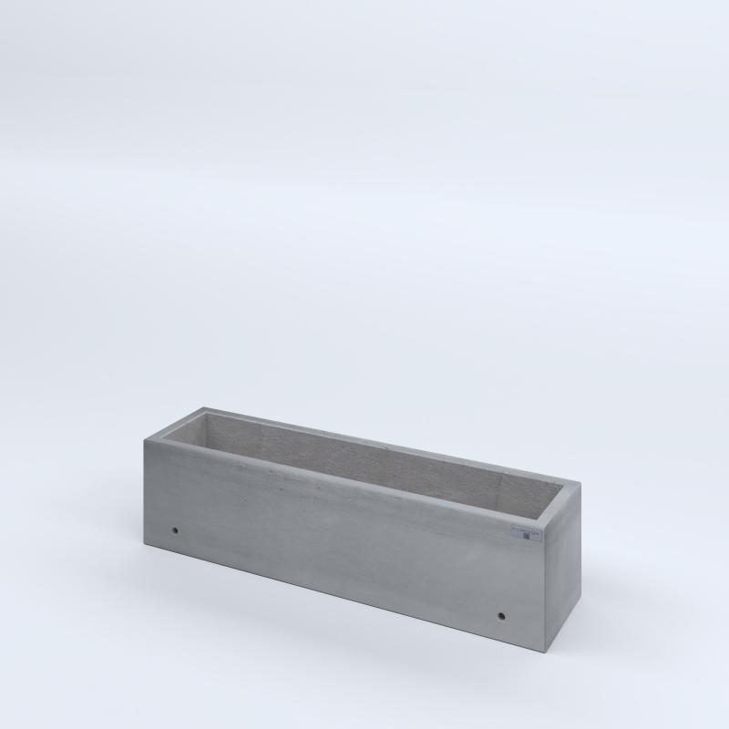 FIORIERE IN CEMENTO LISCE RETTANGOLARI SENZA PIEDINI CM100X25X25H GRIGIO