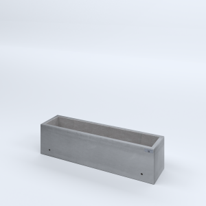 FIORIERE IN CEMENTO LISCE RETTANGOLARI SENZA PIEDINI CM100X25X25H GRIGIO