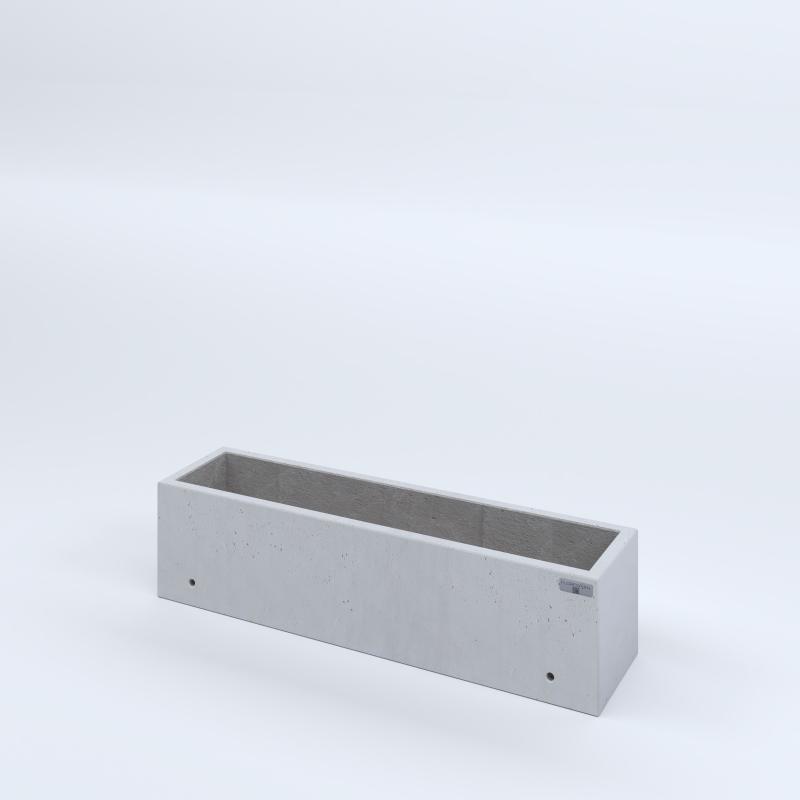 FIORIERE IN CEMENTO LISCE RETTANGOLARI SENZA PIEDINI CM100X25X25H BIANCO