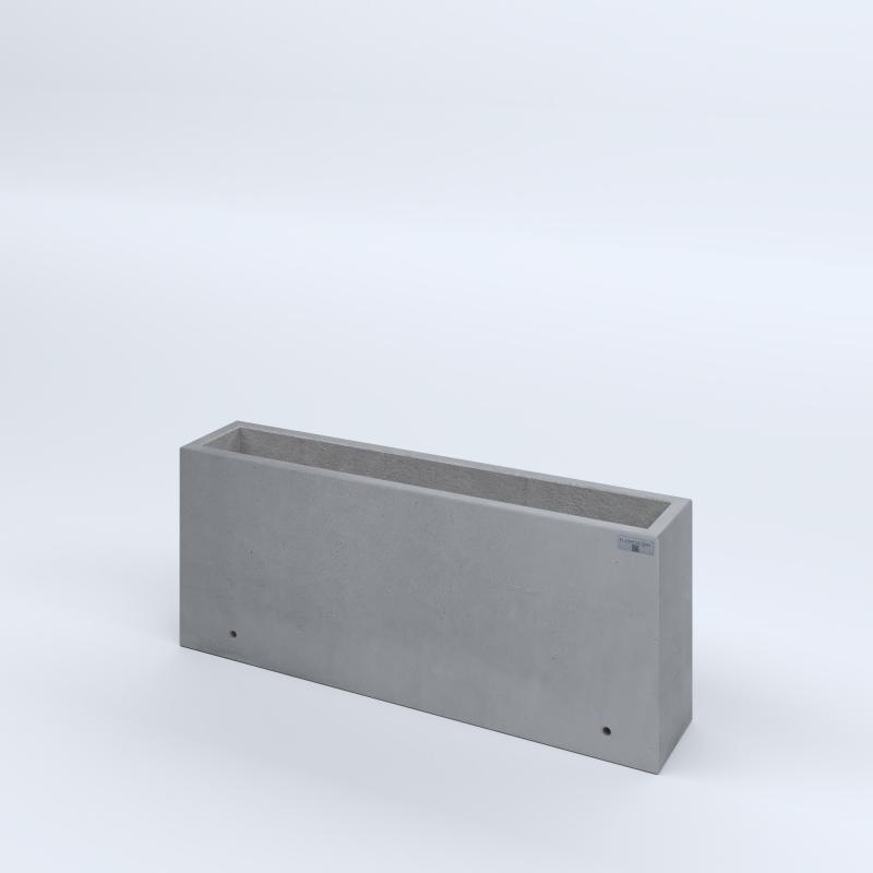 FIORIERE IN CEMENTO LISCE RETTANGOLARI SENZA PIEDINI CM100X20X40H GRIGIO