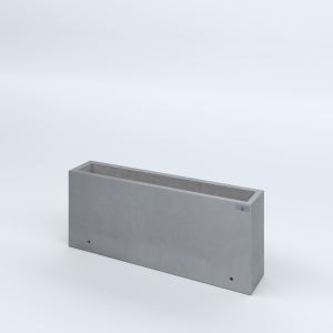 FIORIERE IN CEMENTO LISCE RETTANGOLARI SENZA PIEDINI CM100X20X40H GRIGIO