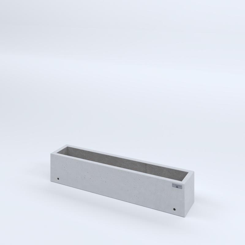 FIORIERE IN CEMENTO LISCE RETTANGOLARI SENZA PIEDINI CM100X20X20H BIANCO