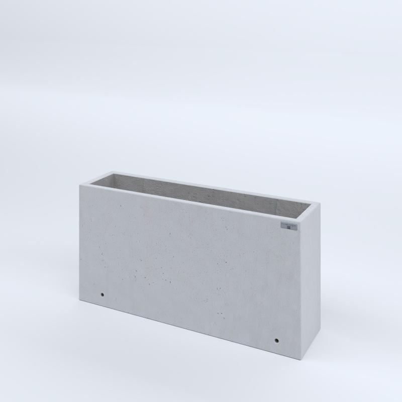 FIORIERE IN CEMENTO LISCE RETTANGOLARI SENZA PIEDINI CM100X25X50H BIANCO