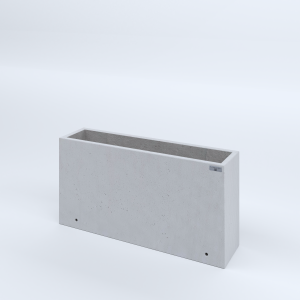 FIORIERE IN CEMENTO LISCE RETTANGOLARI SENZA PIEDINI CM100X25X50H BIANCO