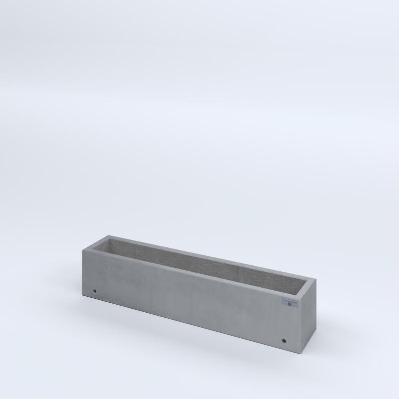 FIORIERE IN CEMENTO LISCE RETTANGOLARI SENZA PIEDINI CM100X20X20H GRIGIO