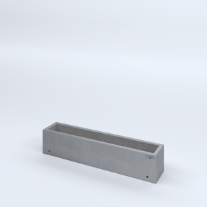 FIORIERE IN CEMENTO LISCE RETTANGOLARI SENZA PIEDINI CM100X20X20H GRIGIO