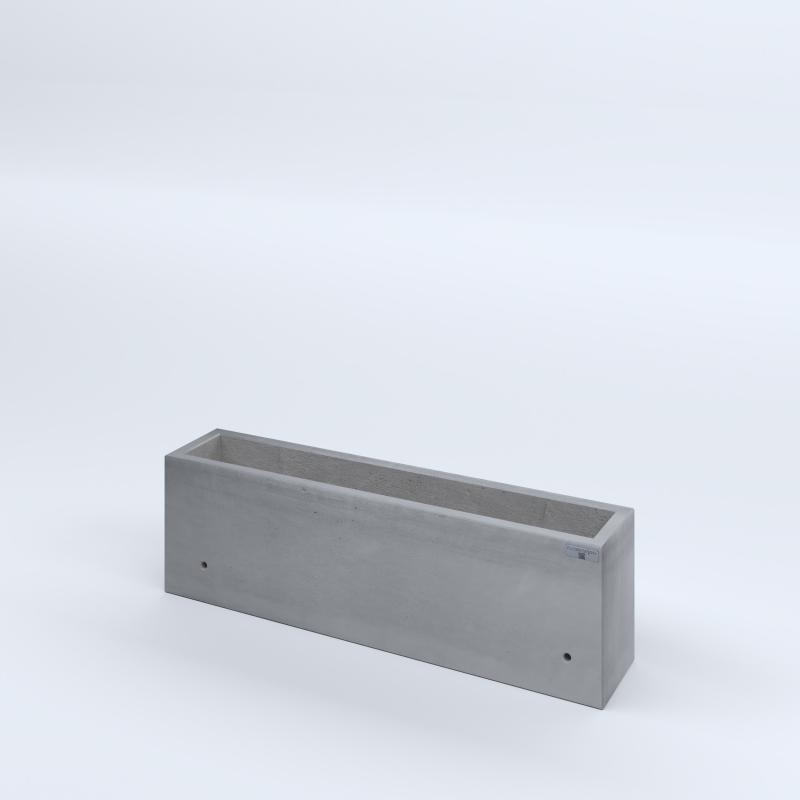 FIORIERE IN CEMENTO LISCE RETTANGOLARI SENZA PIEDINI CM100X20X30H GRIGIO